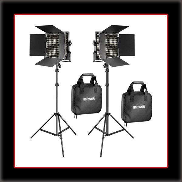 Neewer 2 Pieces Bi-color 660 LED Video Light and Stand Kit